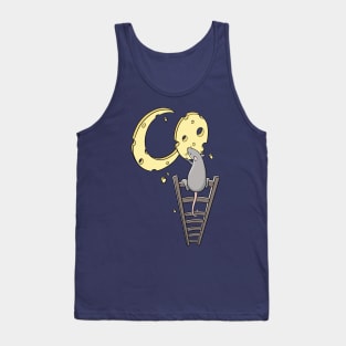 Cute Moon Cheese Mouse on Ladder for Rodent Lovers Tank Top